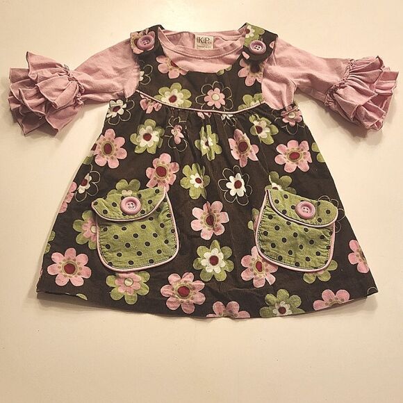 Bonnie Baby Corduroy Jumper Dress with Ruffle Sleeve Shirt - Picture 5 of 9